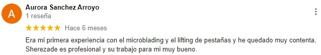 Opinion lifting de pestañas Oviedo Aurora Sanchez Arroyo