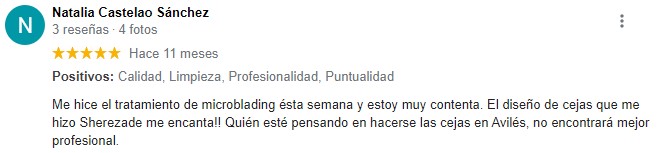 Opinion microblading Gijon Natalia Castelao Sanchez