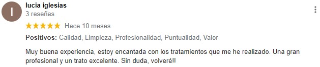 Opiniones lifting de pestañas Asturias Lucia Iglesias