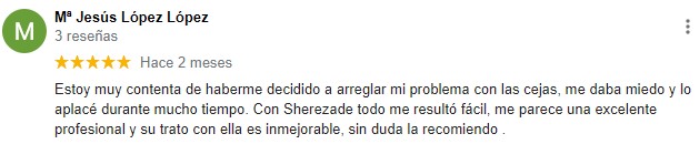Opiniones lifting de pestañas Asturias M Jesus Lopez Lopez