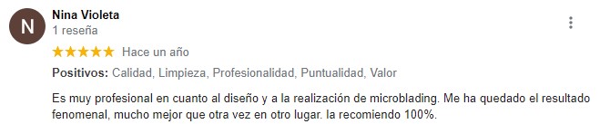 Opiniones lifting de pestañas Asturias Nina Violeta