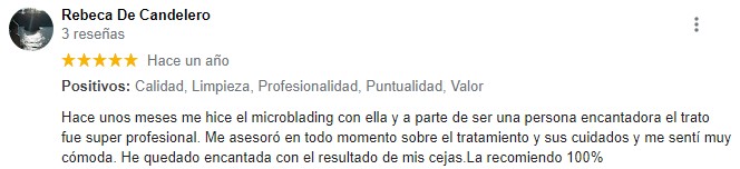 Opiniones lifting de pestañas Asturias Rebeca De Candelero